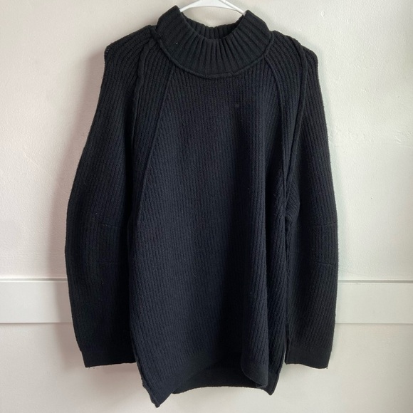 NWOT Free People Black Sunbeam Oversize Turtleneck Sweater - Picture 5 of 10
